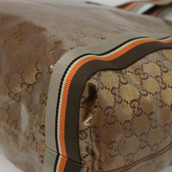 GUCCI GG Crystal Sherry Line Tote Bag Coated Canvas Brown - Picture 12 of 16